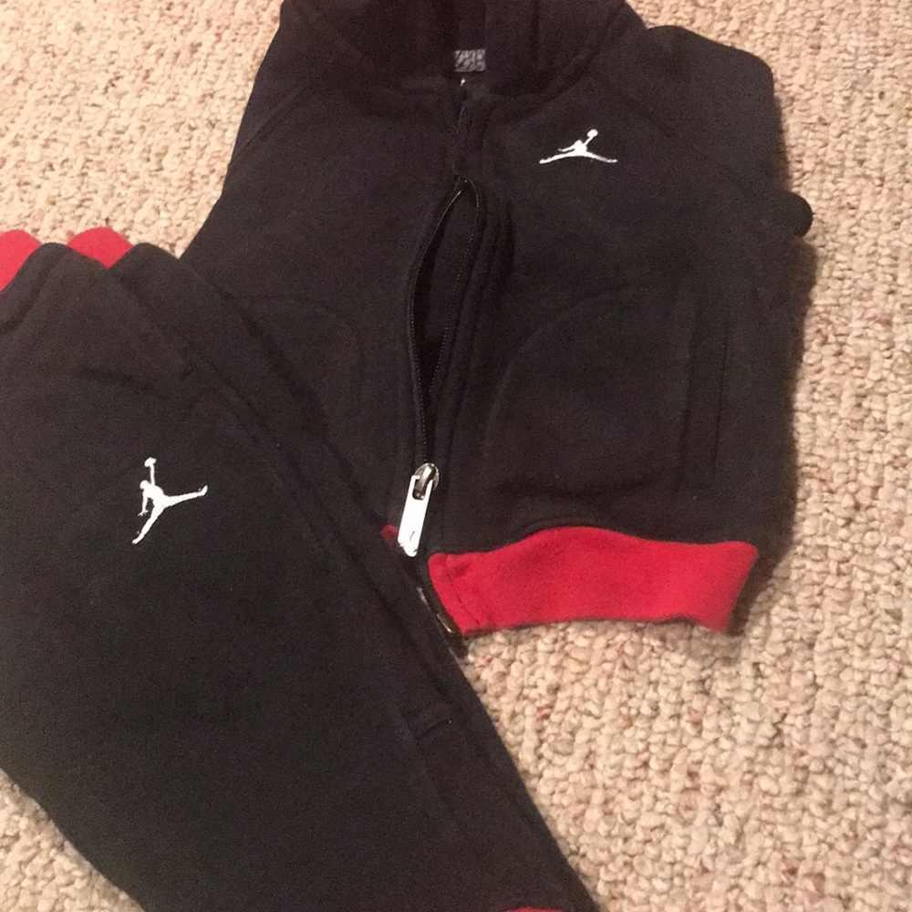 Black and Red Jordan Sweat Suit
